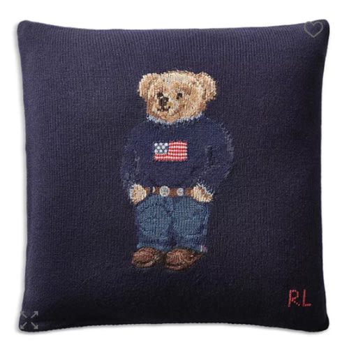 Polo Bear Wool Decorative Throw Pillow, 20" x 20"
