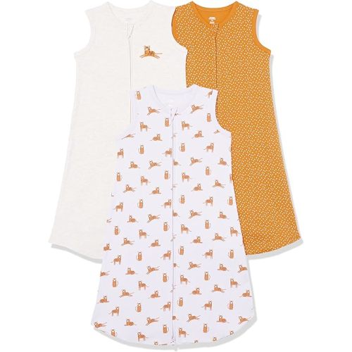 Amazon Essentials Unisex Babies' Cotton Sleep Sack, Wearable Blanket, Pack of 3