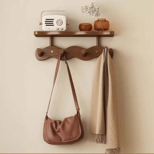 Wall Mounted Shelf Rack Wall Mounted Bamboo Storage Shelf with Hooks – Avelia Living