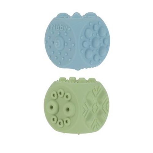 Nuby Silicone Block Poppers - Boy - 2pk