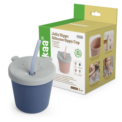 Haakaa Jolly&nbsp;Hippo&nbsp;Silicone&nbsp;Sippy&nbsp;Cup 1 pk