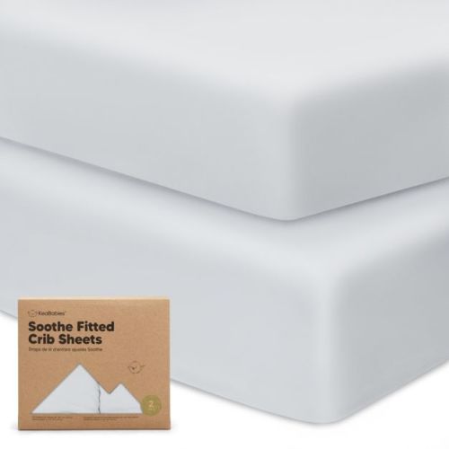 KeaBabies 2pk Soothe Fitted Crib Sheets Neutral, Organic Baby Crib Sheets, Fits 52x28 Standard Nursery Baby Mattress (Hazy)