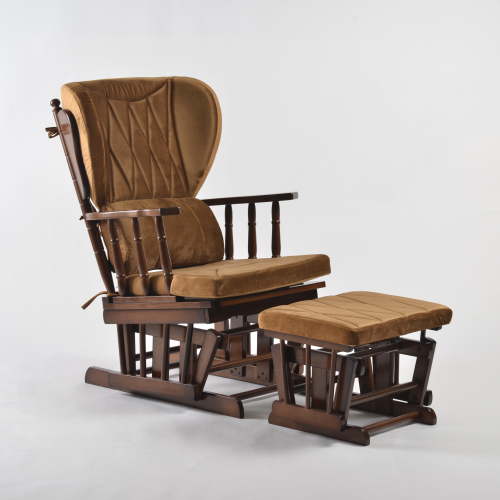 Comfort Deluxe Glider Chair and Ottoman Set -Brown