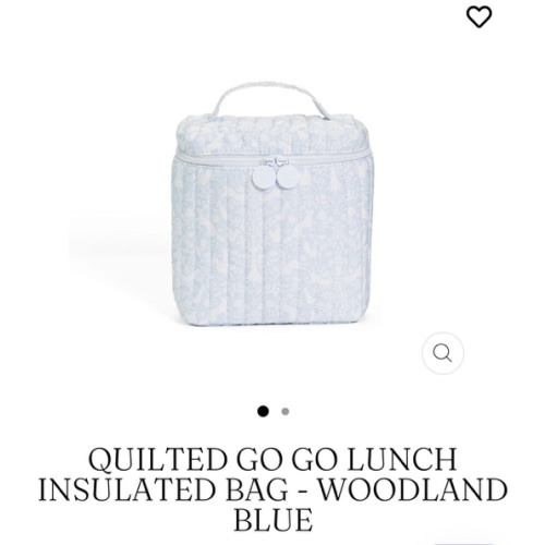 Quilted Go Go Lunch Insulated Bag - Woodland Blue