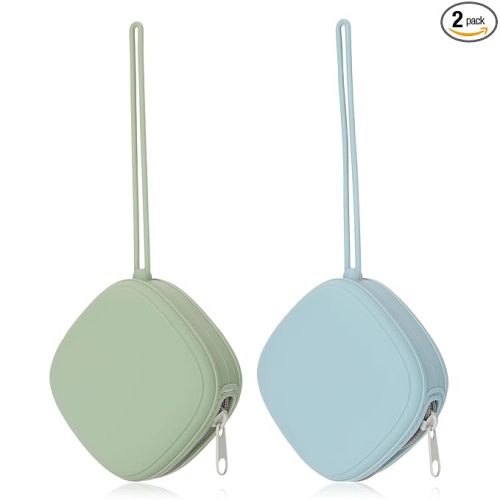Silicone Pacifier Case, 2 Pack (Sage, Ether)