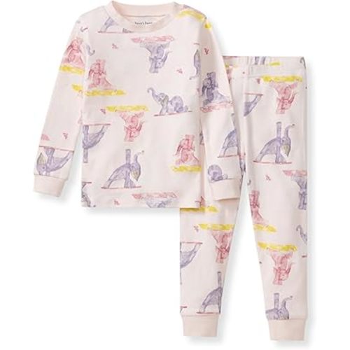 Burt's Bees Baby Girls' Pajamas, 2-Piece Long Sleeve Tee and Pants Organic Cotton PJ Set