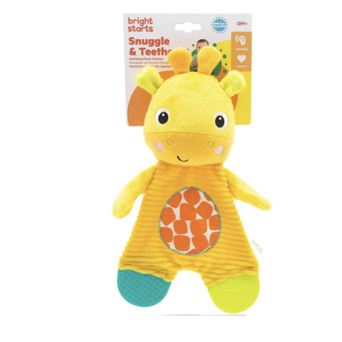 Bright Starts Snuggle & Teethe BPA-Free Crinkle Teething Plush Baby Toy - Giraffe