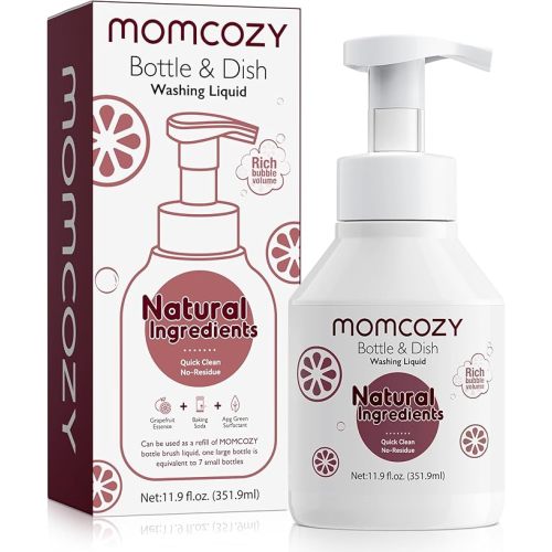 Momcozy Bottle Brush Cleaning Fluid, Natural Rich Foam Cleaner, 11.9 Ounces | Suitable for Momcozy Brush Sets, Grease-Cutting Foam, Rinse-Free Residue, Mild for Baby Bottles & Utensils, BPA-Free