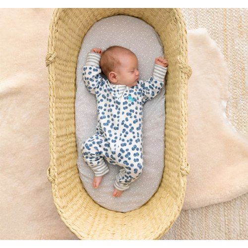 Footless Romper Cotton Denim Blueberries