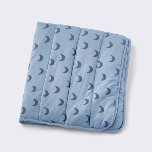 Rayon from Bamboo Jersey Quilted Blanket - Moons - Blue - Cloud Island™