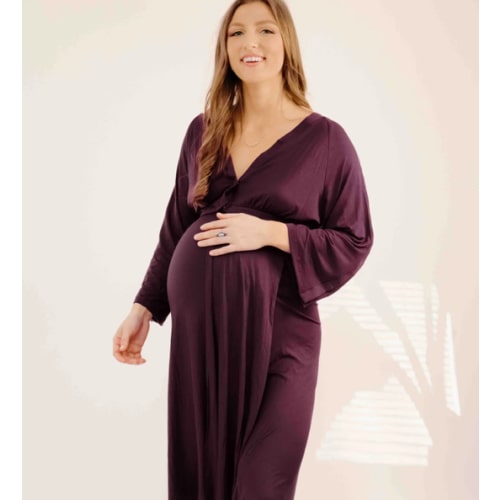 Amelia Labor & Postpartum Gown in Plum – Lila