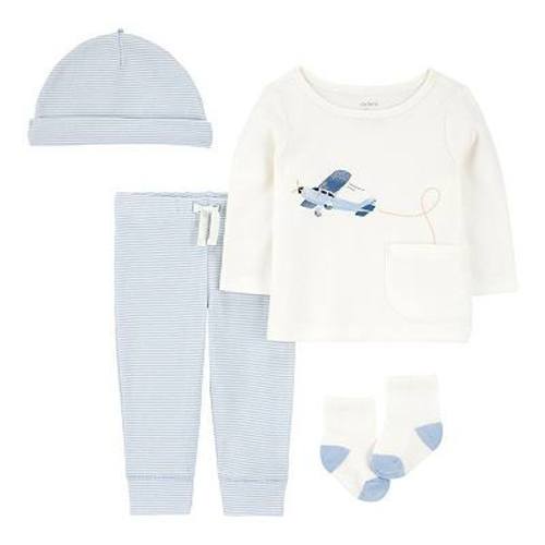 Baby Boys Carter's 4-pc. Airplane Print Top, Pant, Hat & Socks Set