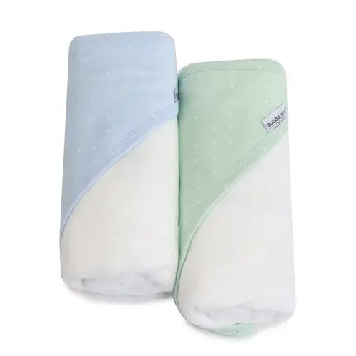 Bubba Blue Confetti Hooded Towel Blue/Sage Size 2 Pack | Baby Bunting AU