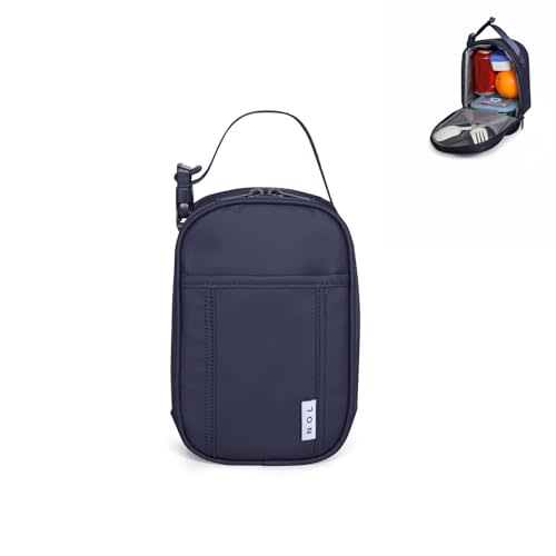 NOL Natural Organic Lifestyle Insulated Lunch Bag for Adult - Snack Bag Lunch Cooler Bag Soft Lunch Tote Bag for Work, Navy blue
