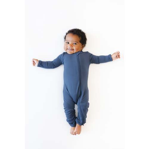 Zippered Romper in Oxford