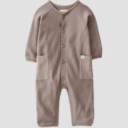 Little Planet by Carter’s Baby Waffle Washed Jumpsuit - Beige, Size: 6M