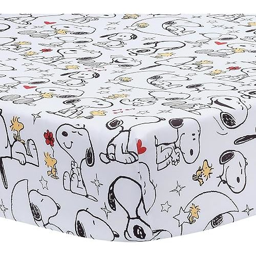 Bedtime Originals Snoopy Love Infant Baby/Toddler Fitted Crib Sheet