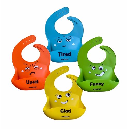 MY FIRST EMOTIONS - SILICONE BABY BIBS SET OF 4