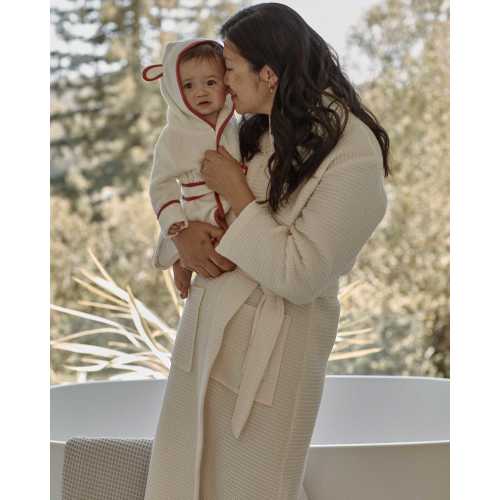 Organic Turkish Waffle Robe in Ivory