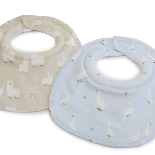 Provincial 2pk Dribble Bibs Sky/Almond | Bubba Blue – Bubba Blue Australia