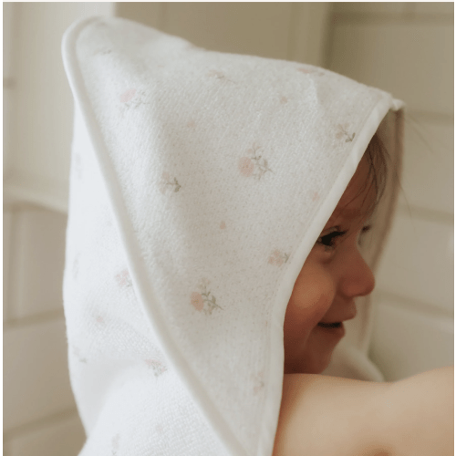 Ditsy Floral Baby Hooded Towel - Pink