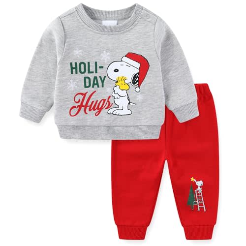 Peanuts Snoopy Christmas Sweatshirt and Pants Set for Newborn and Infant