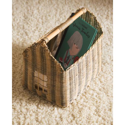 KIDS STRIPED HOUSE BASKET