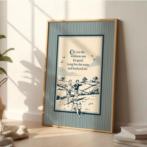 Long Live Boyhood Nursery Wall Print | Vintage Kids Playroom Art Décor