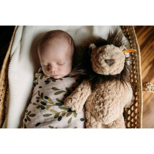 Olive Branch Mommy and Me Set: Organic Cotton Swaddle, Robe & Hat