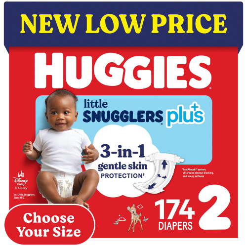 Huggies Little Snugglers Plus Baby Diapers, Size 2