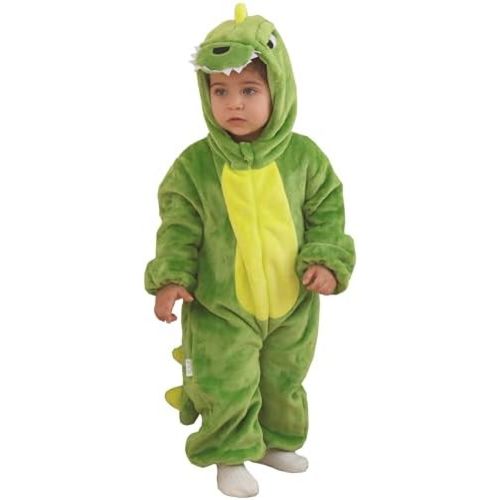 DarkCom Unisex Baby Dinosaur Costume Animal Onesie Toddler Hooded Romper Halloween Kids' Christmas Pajamas