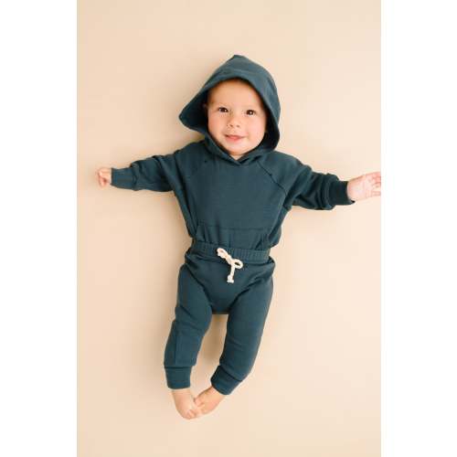 Navy Hoodie Romper Set
