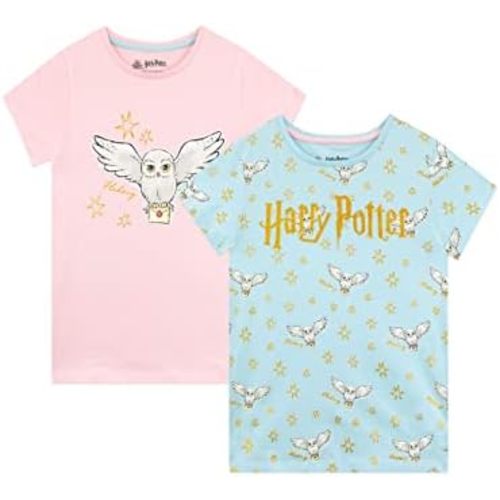 Harry Potter Girls Hedwig T-Shirt Pack of 2 Kids Short Sleeve Tee 2 Pack