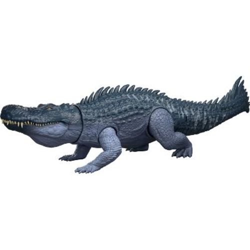 Jurassic World Rebirth Gigantic Thrashers Purussaurus Dinosaur Figure Toy, Tail Activated Attack