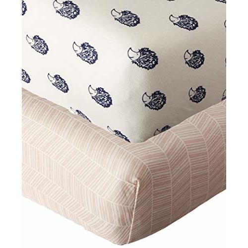 Touched by Nature Unisex Baby and Toddler Organic Cotton Crib Sheet, Hedgehog, One Size