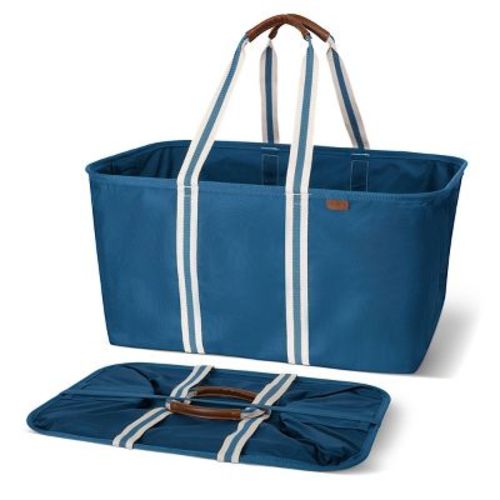 CleverMade Collapsible Laundry Luxe Tote - Blue