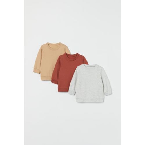3-pack Cotton Sweatshirts - Brick red/beige/gray melange - Kids | H&M US
