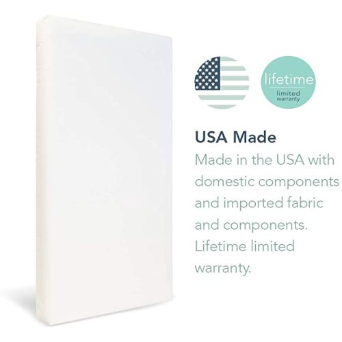 Naturepedic Organic Lightweight Classic Crib Mattress, 2-Stage Natural Mattress for Baby and Toddler Bed, Non-Toxic, 52" x 28"