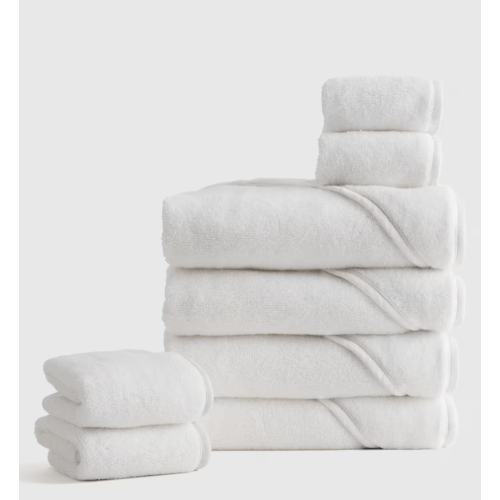 Organic Turkish Cotton Baby Bath Bundle 8-Pack in White