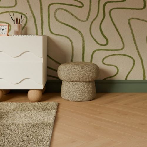 Babyletto Mini Mushroom Pouf - Latte Teddy Loop