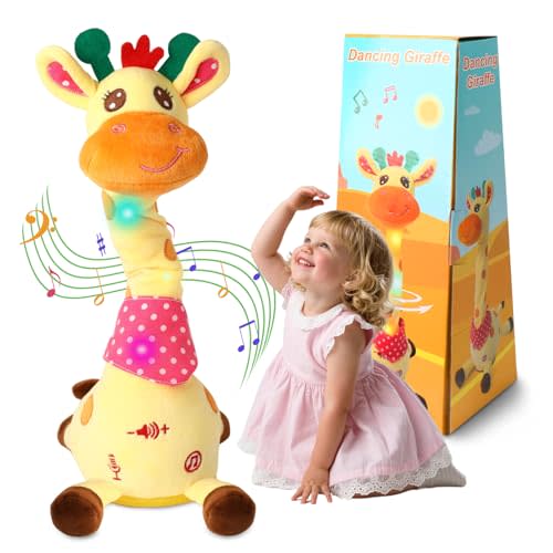 Dancing Giraffe Stuffed Animal Baby Toys Singing Song Toddlers Toy Repeats What You Say Glowing Musical Toy for Baby Birthday Gift