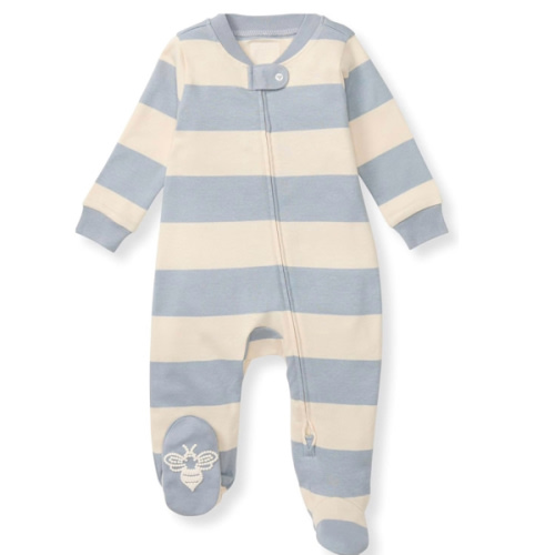 Burt's Bees Baby Boys Sleep and Play PJs, 100% Organic Cotton One-Piece Zip Front Romper Jumpsuit Pajamas