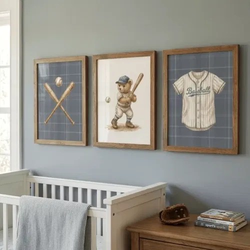 Sports Themed Nursery Art: Create Your Gallery Today
