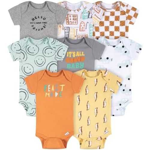 Onesies Brand Baby Boys 8-Pack Short Sleeve Mix & Match Bodysuits