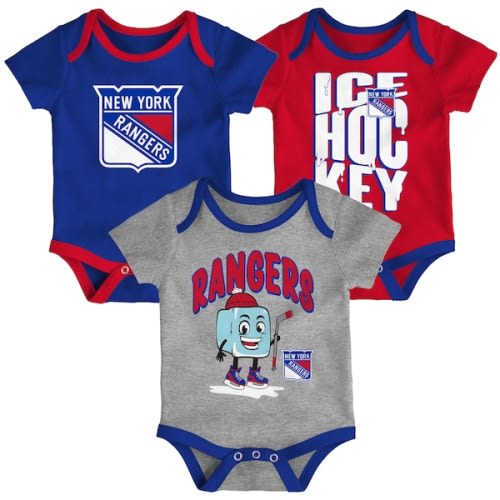 New York Rangers Outerstuff Infant & Newborn Triple Header Three-Piece Bodysuit Set