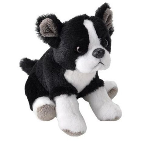 Wild Republic Pocketkins Eco Boston Terrier, Stuffed Animal, 5 Inches, Plush Toy, Made from Recycled Materials, Eco Friendly