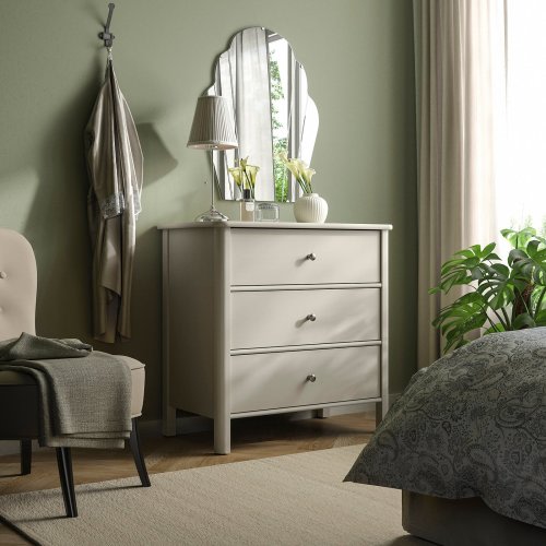 STOREMOLLA 3-drawer dresser - light grey-beige stained 36 5/8x19 5/8x35 7/8 "