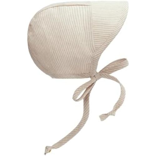 Baby Sun Hat UPF 50+ UV Linen Stripe Bonnet Cotton-Lined for Boys Girls Child Cap Kids Swim hat