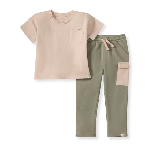 Drop Shoulder Organic Boy Tee & Pants Set - Soft Mocha – Burt's Bees Baby
