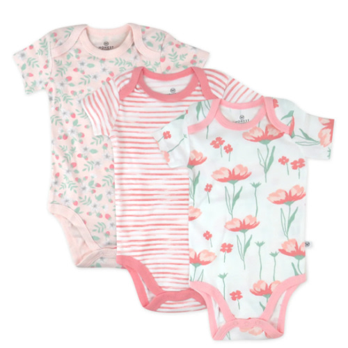 3-6 months- 3-Pack Organic Cotton Short Sleeve Bodysuits | Honest Baby Clothing